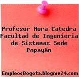 Profesor Hora Catedra Facultad de Ingenieria de Sistemas Sede Popayán