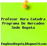 Profesor Hora Catedra Programa De Mercadeo Sede Bogota