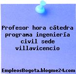 Profesor hora cátedra programa ingeniería civil sede villavicencio