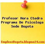 Profesor Hora Ctedra Programa De Psicologa Sede Bogota
