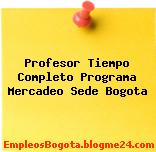 Profesor Tiempo Completo Programa Mercadeo Sede Bogota