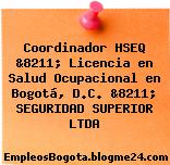 Coordinador HSEQ &8211; Licencia en Salud Ocupacional en Bogotá, D.C. &8211; SEGURIDAD SUPERIOR LTDA