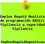 Empleo Bogotá Analista de programación &8211; Vigilancia y seguridad Vigilancia