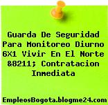 Guarda De Seguridad Para Monitoreo Diurno 6X1 Vivir En El Norte &8211; Contratacion Inmediata