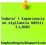 Todero/ | Experiencia en vigilancia &8211; [J.920]