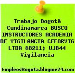 Trabajo Bogotá Cundinamarca BUSCO INSTRUCTORES ACADEMIA DE VIGILANCIA CEFORVIG LTDA &8211; UJ844 Vigilancia