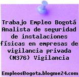 Trabajo Empleo Bogotá Analista de seguridad de instalaciones físicas en empresas de vigilancia privada (N376) Vigilancia